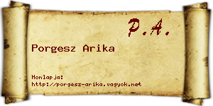 Porgesz Arika névjegykártya